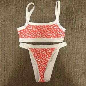 Dippin Daisys High Waisted Floral Bikini Size Small
